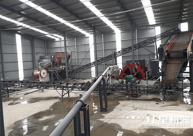 鄂破+冲击式制砂机+洗砂机 鄂破+冲击式制砂机+洗砂机