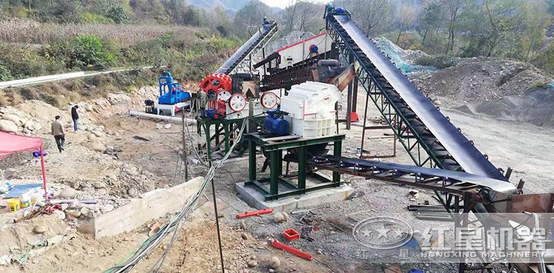 鄂破+细碎机+洗砂机配置时产50吨制砂生产线 鄂破+细碎机+洗砂机配置时产50吨制砂生产线