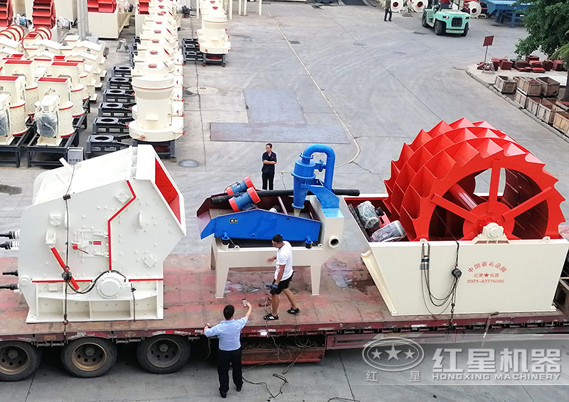 一套鹅卵石洗沙机器生产线发货 一套鹅卵石洗沙机器生产线发货