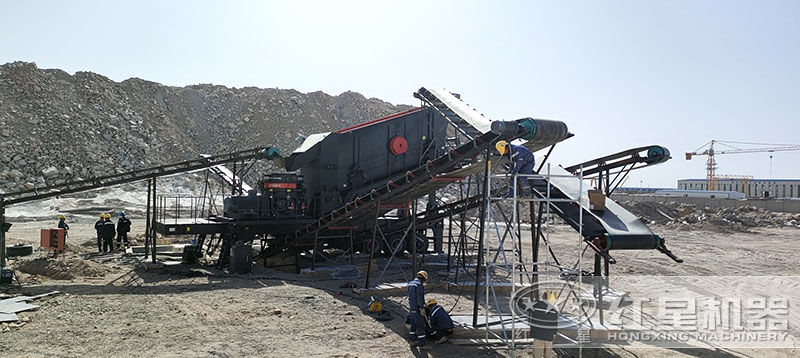 时产300吨移动 破碎机客户现场 时产300吨移动 破碎机客户现场