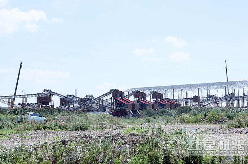 浙江舟山花岗岩湿式制砂生产线现场 浙江舟山花岗岩湿式制砂生产线现场