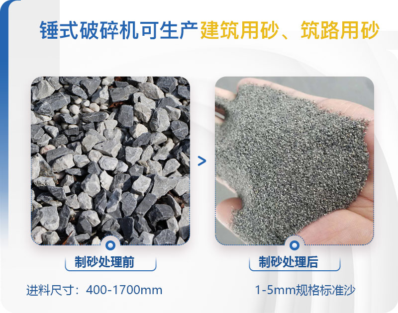 锤式破碎机可 用于石料制砂 锤式破碎机可 用于石料制砂