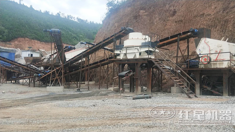 鄂破+反击破+制砂机组成的制砂生产线 鄂破+反击破+制砂机组成的制砂生产线